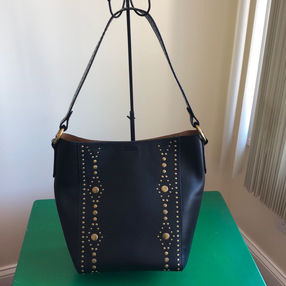 Black Frye Harness Studded Bucket Bag